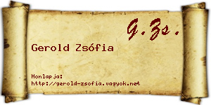 Gerold Zsófia névjegykártya